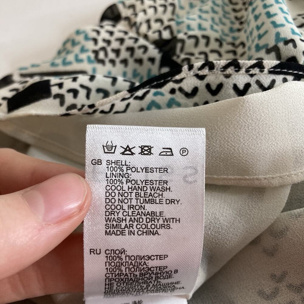 Reiss Womens Livinia Geometric Print Top Size 8 Old Money Career Classic Refined - Picture 6 of 11